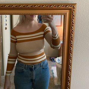 yellow off the shoulder top